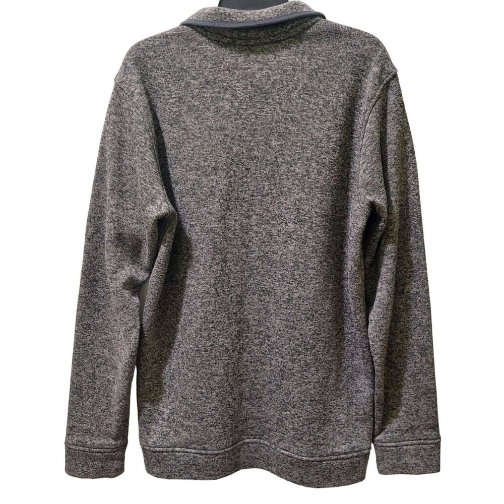 Eddie Bauer Mens Size TL Pullover Gray Radiator Sweater Fleece Snap Buttons - Picture 2 of 11
